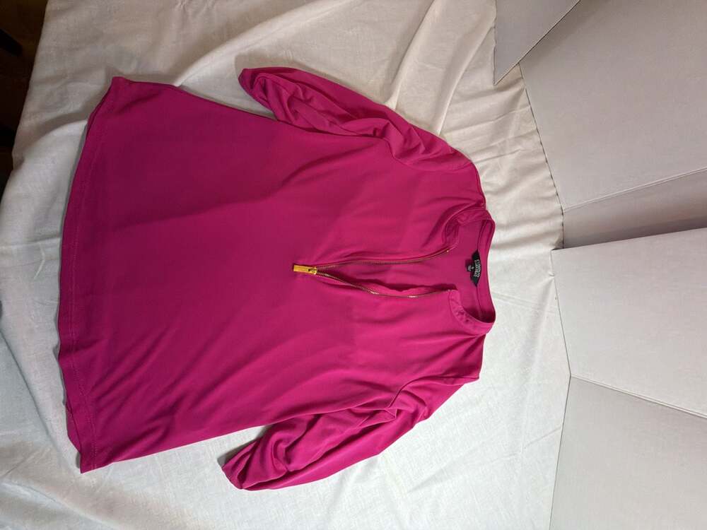 Company Ellen Tracy Women's Pink Half-Zip Pullover Top Size S